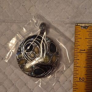 Lia Sophia Silver Necklace with Blue and Green Accents